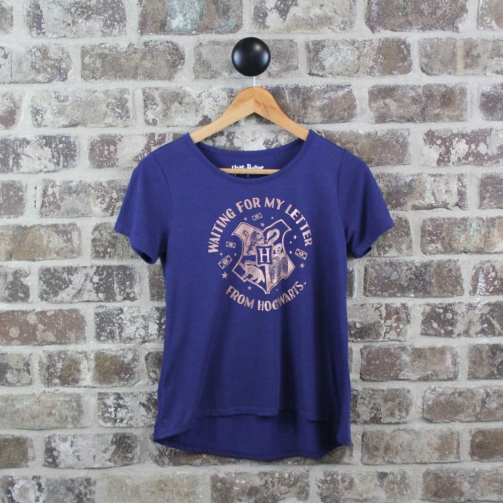 Harry Potter Purple Blue Waiting On My Letter Shortsleeve Top Youth Girls XL 16